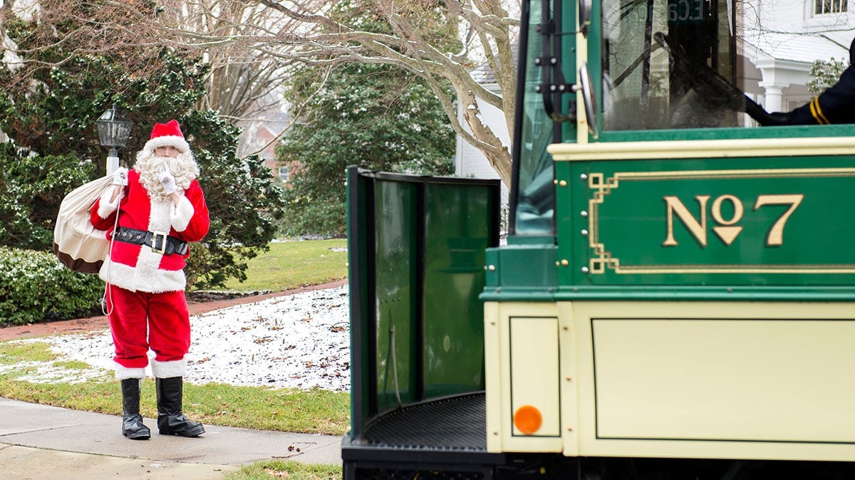 Santa by Trolley
