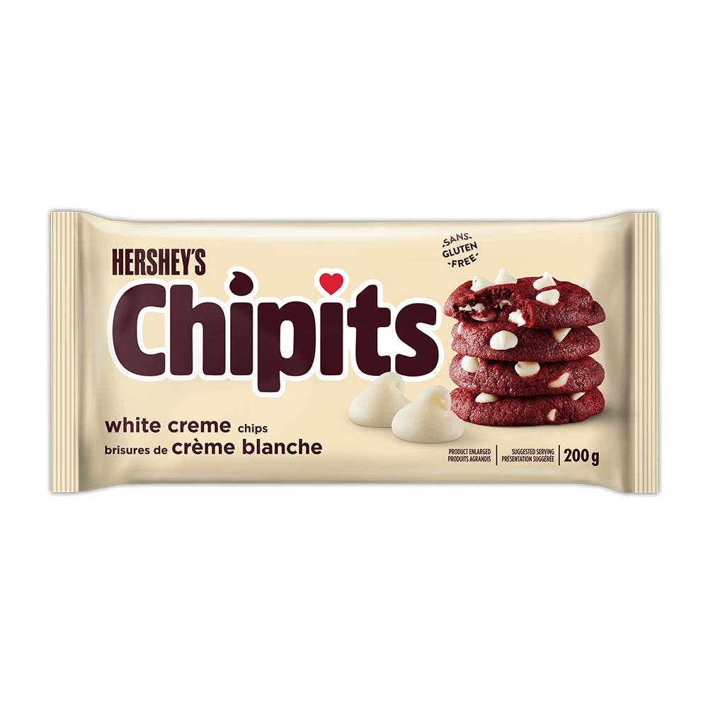 HERSHEY'S CHIPITS White Creme Chips, 200g bag - Front of Package