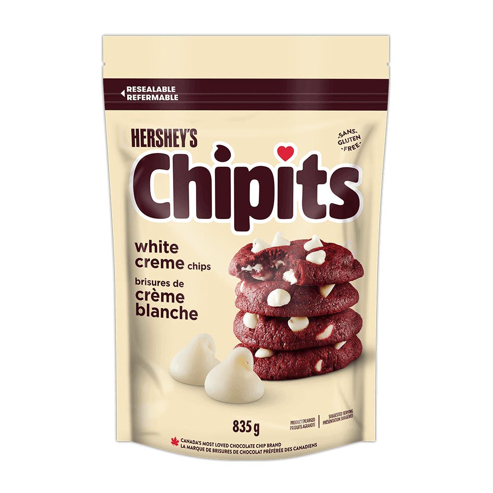 HERSHEY'S CHIPITS White Creme Chips, 835g bag - Front of Package
