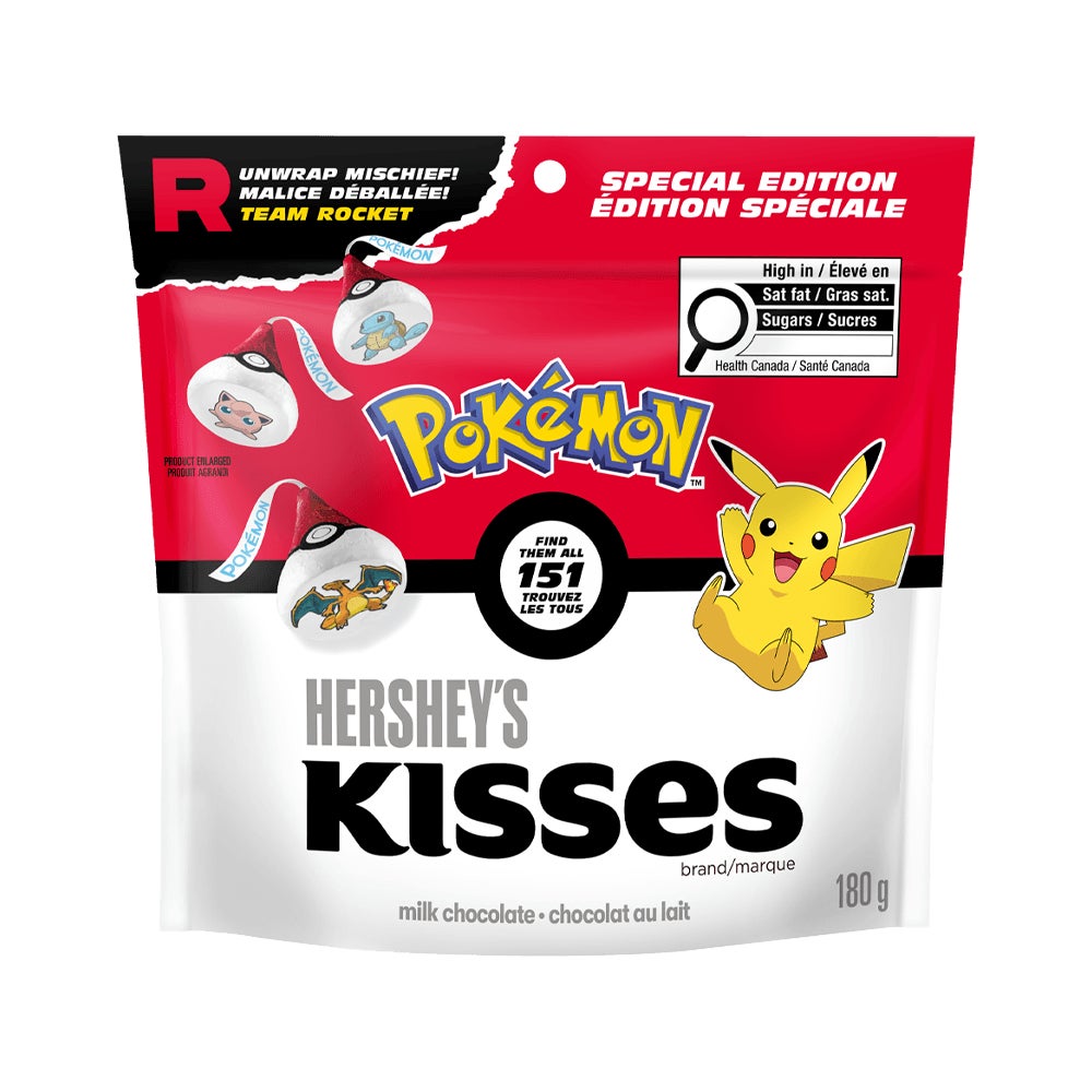 HERSHEY'S KISSES Pokémon Special Edition Foils Milk Chocolate Candy, 180g bag - Front of Package