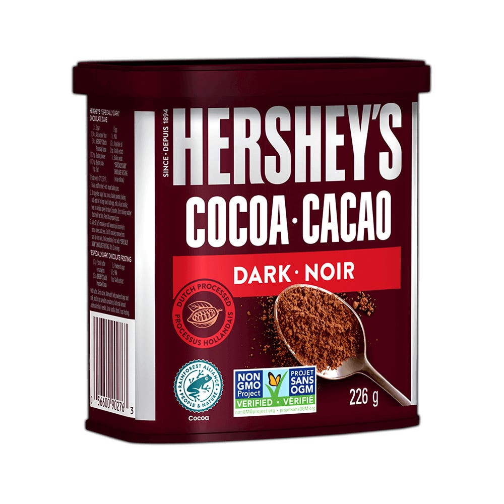 HERSHEY'S COCOA Dark Cocoa, 226g can - Front of Package