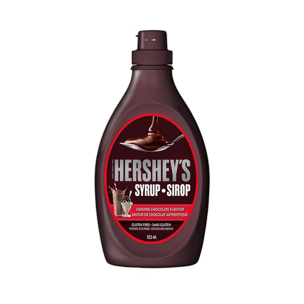 HERSHEY'S Chocolate Syrup, 523g bottle - Front of Package