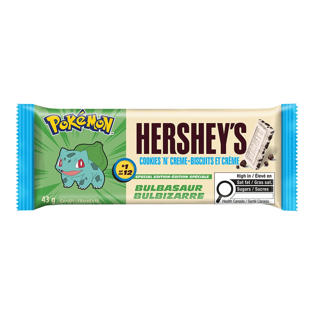 HERSHEY'S COOKIES 'N' CREME Pokémon Special Edition Candy Bar, 43g - Front of Package
