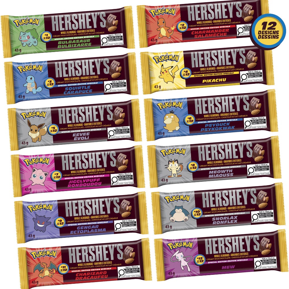 HERSHEY'S Pokémon Special Edition Creamy Milk Chocolate with Almonds Candy Bar, 43g - Lifestyle
