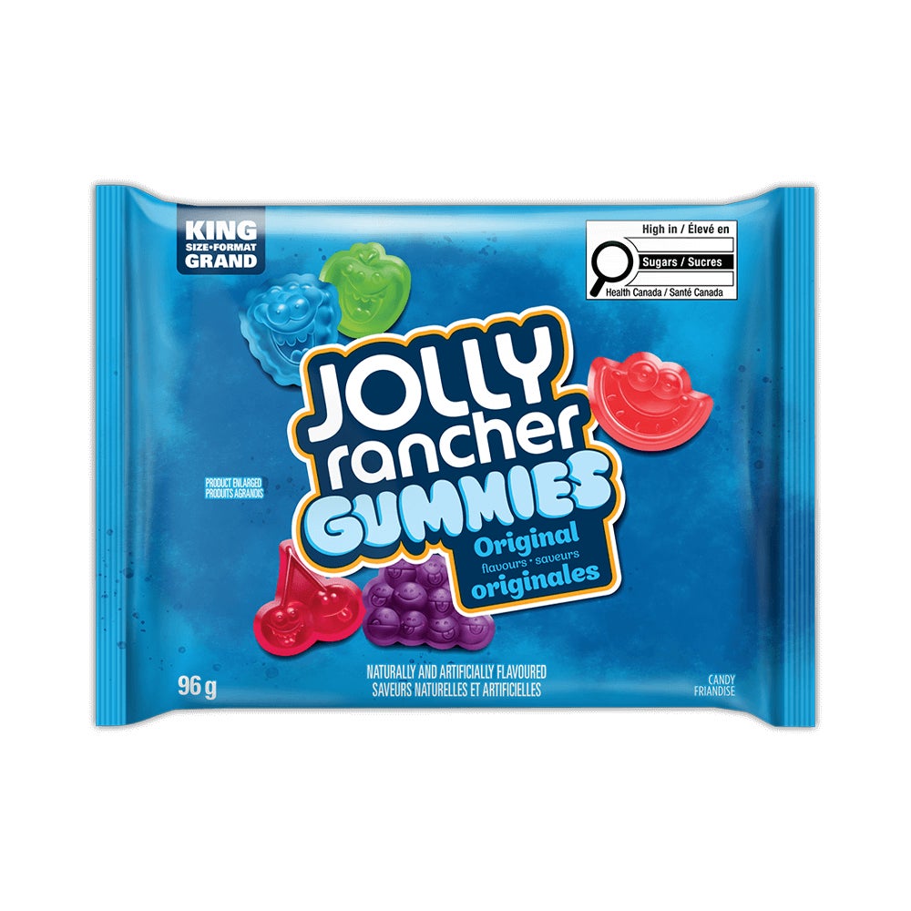 JOLLY RANCHER Gummies Original Flavours King Size, 96g bag - Front of Package