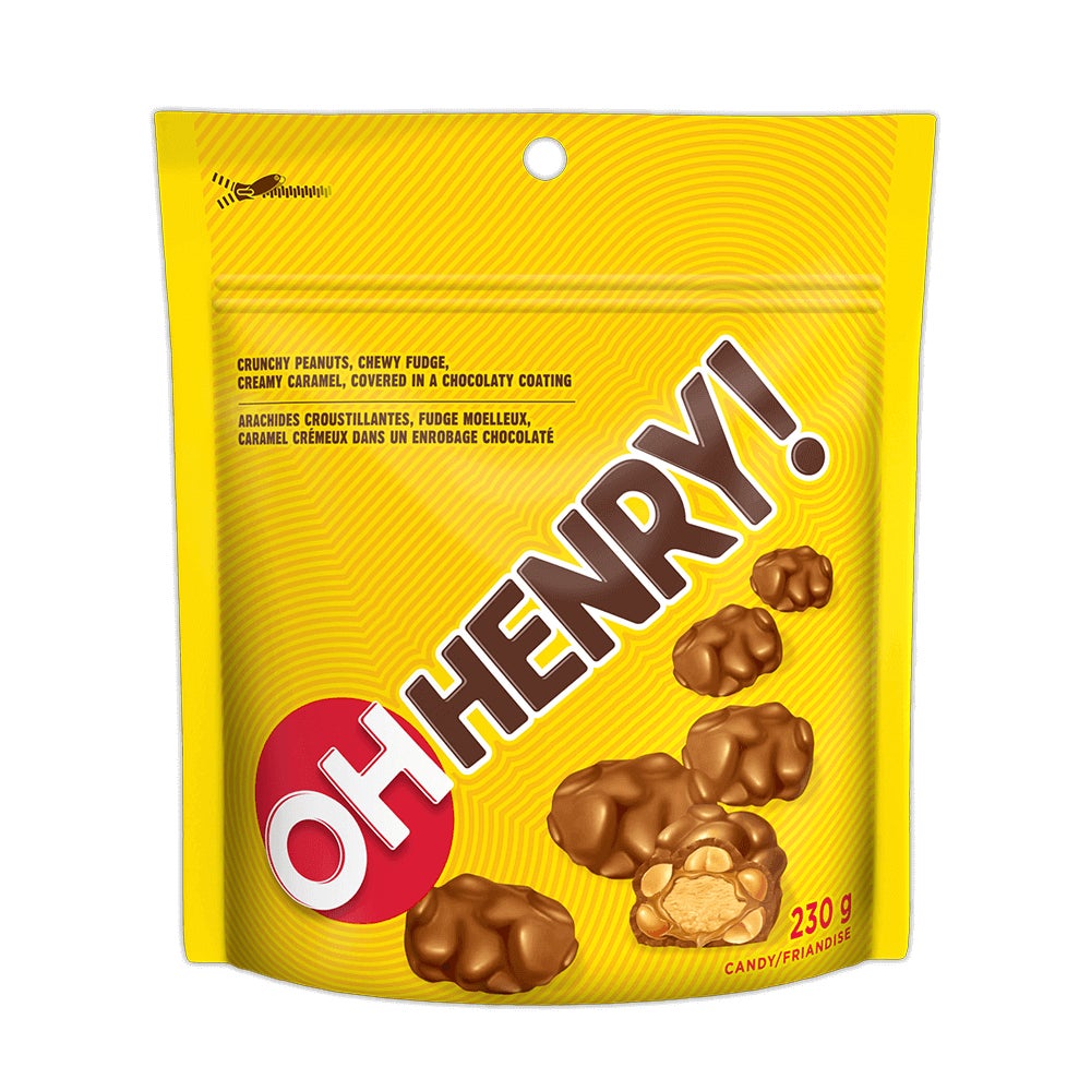 OH HENRY! Chocolatey Candy Bites, 230g bag - Front of Package