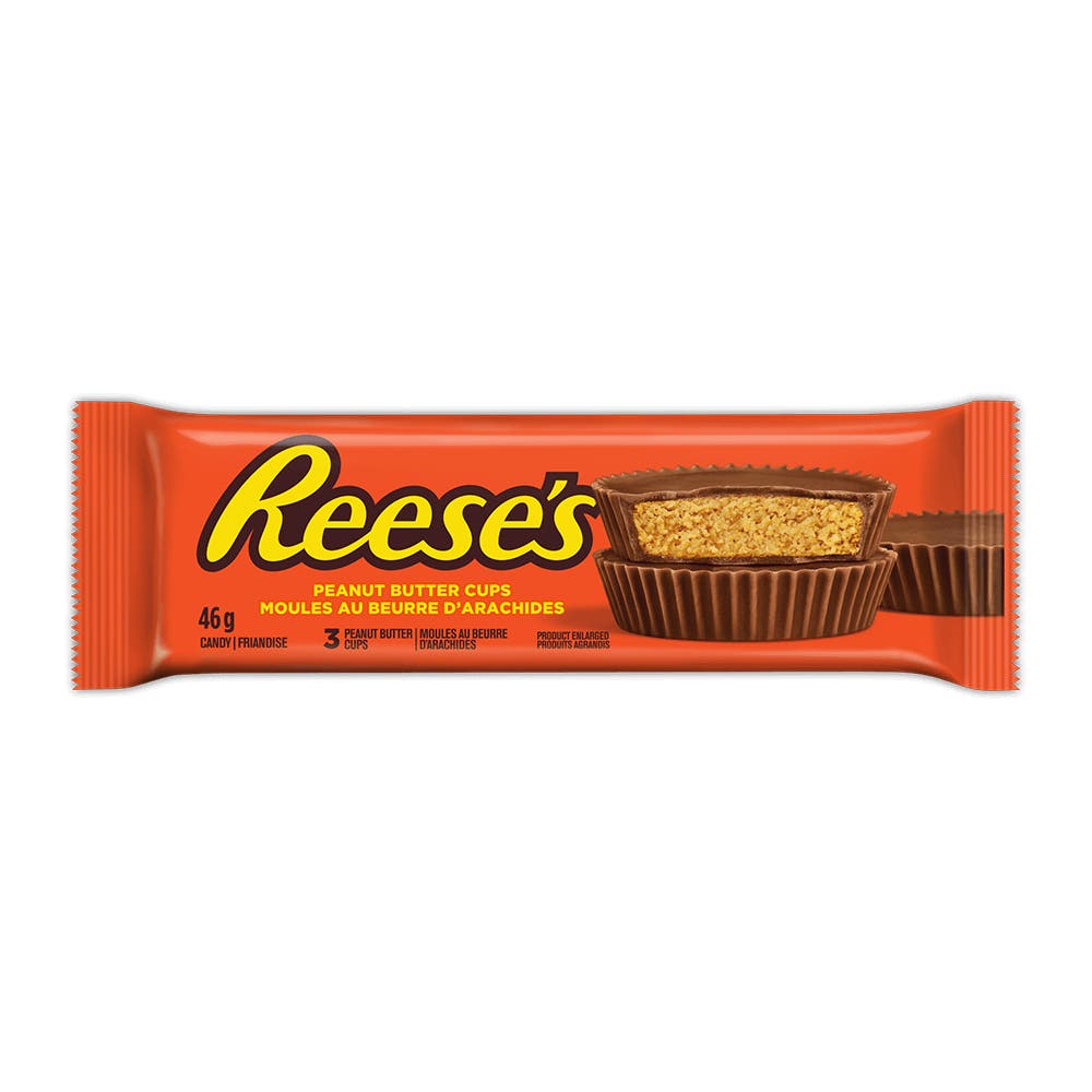 REESE'S Milk Chocolate Peanut Butter Cups Candy, 46g - Front of Package
