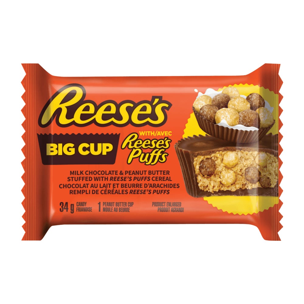 REESE'S BIG CUP with REESE'S PUFFS Milk Chocolate Peanut Butter Cups Candy,  34g