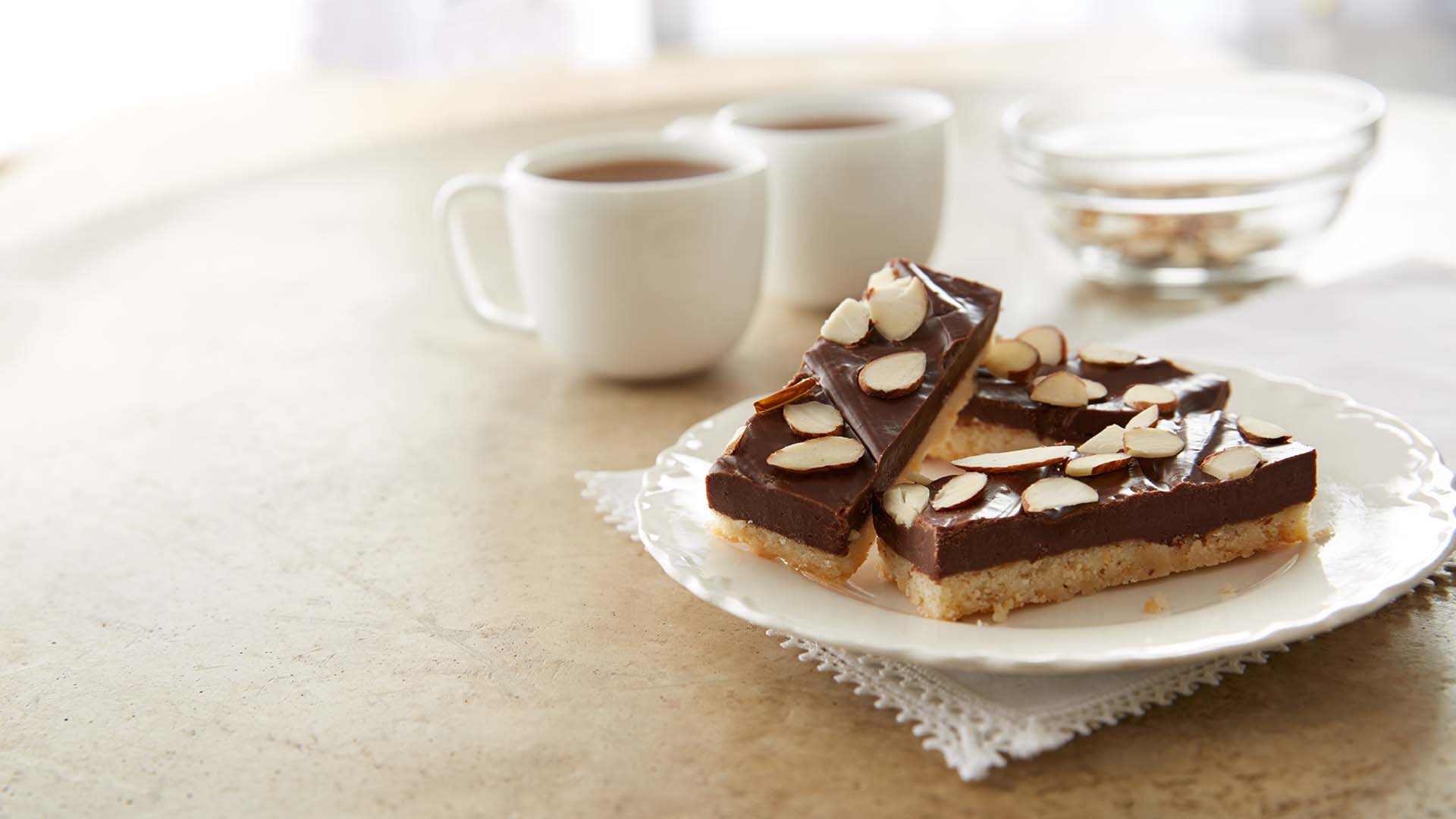 Almond Fudge Topped Shortbread Squares Recipe | Recipes