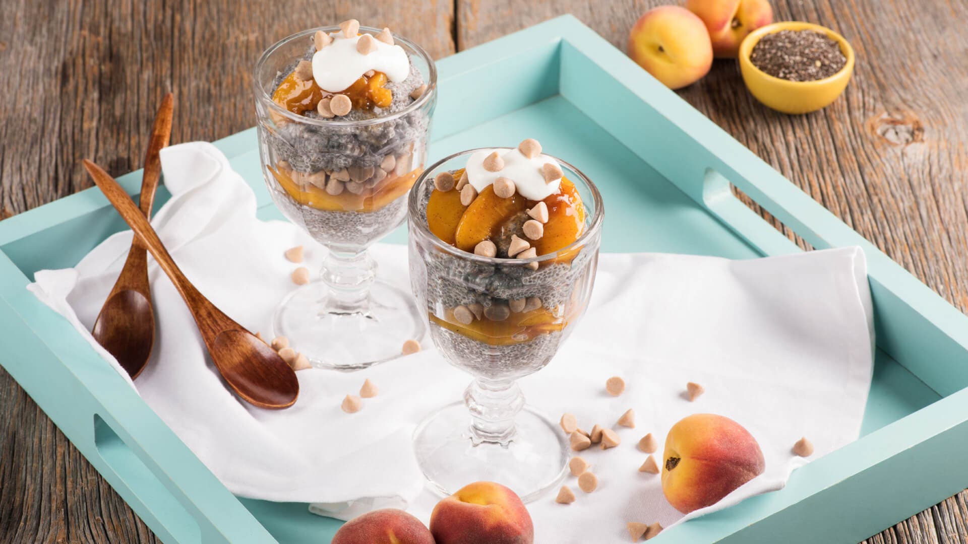 caramel peach chia pudding recipe