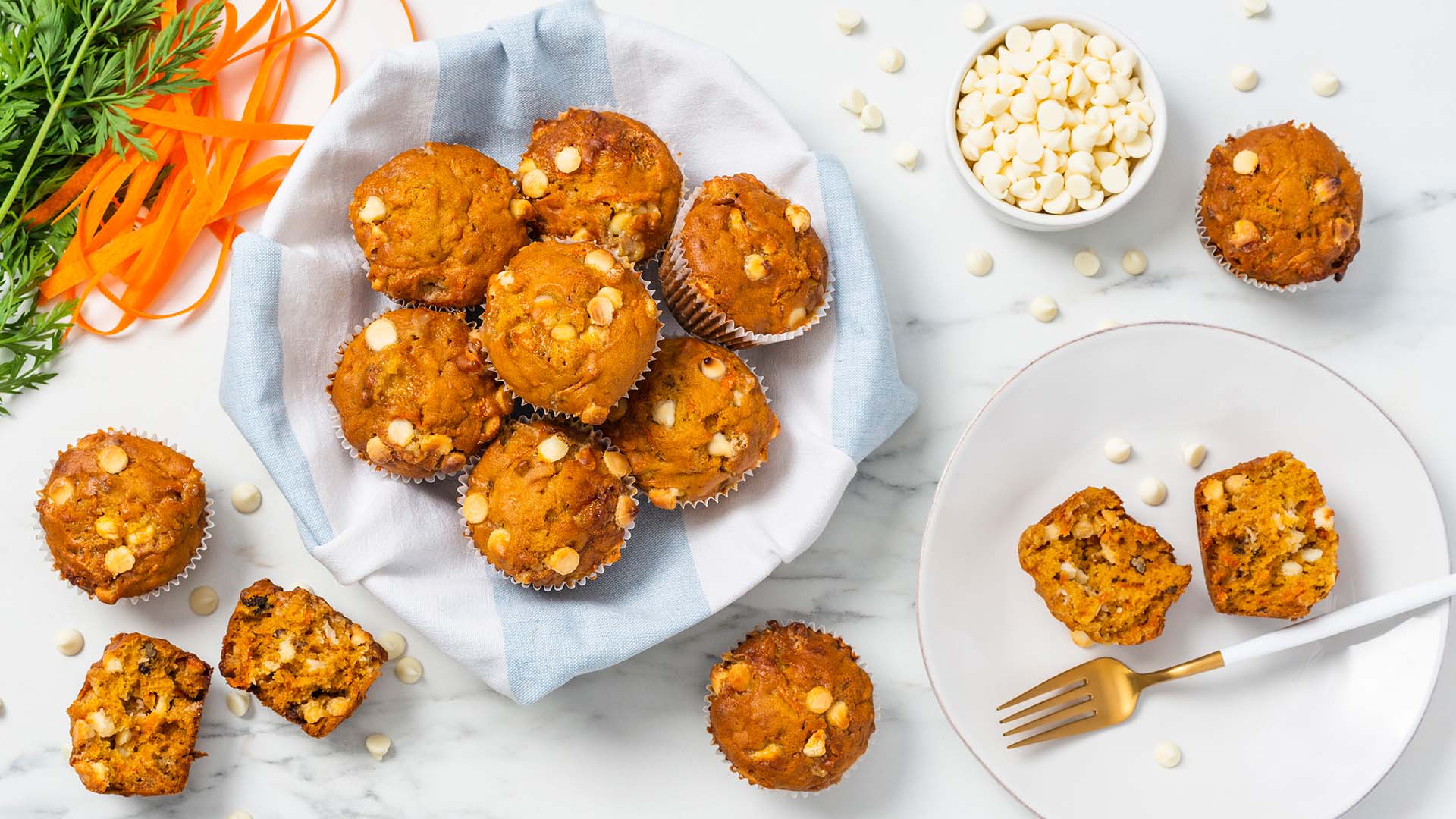 carrot and cream cheese chip muffins
