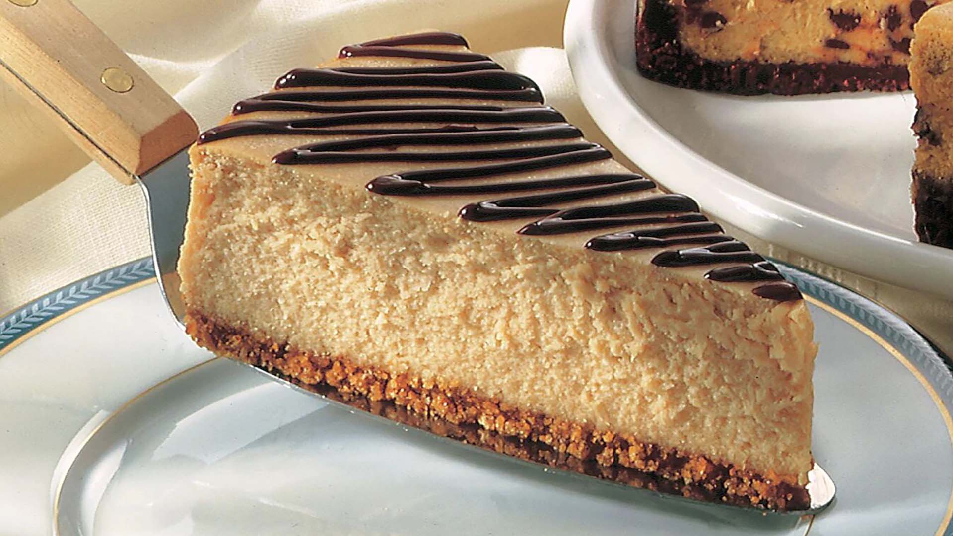 chocolate drizzled peanut butter cheesecake recipe
