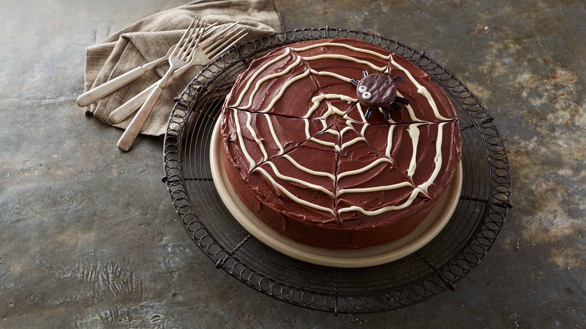 chocolate spider web cake recipe