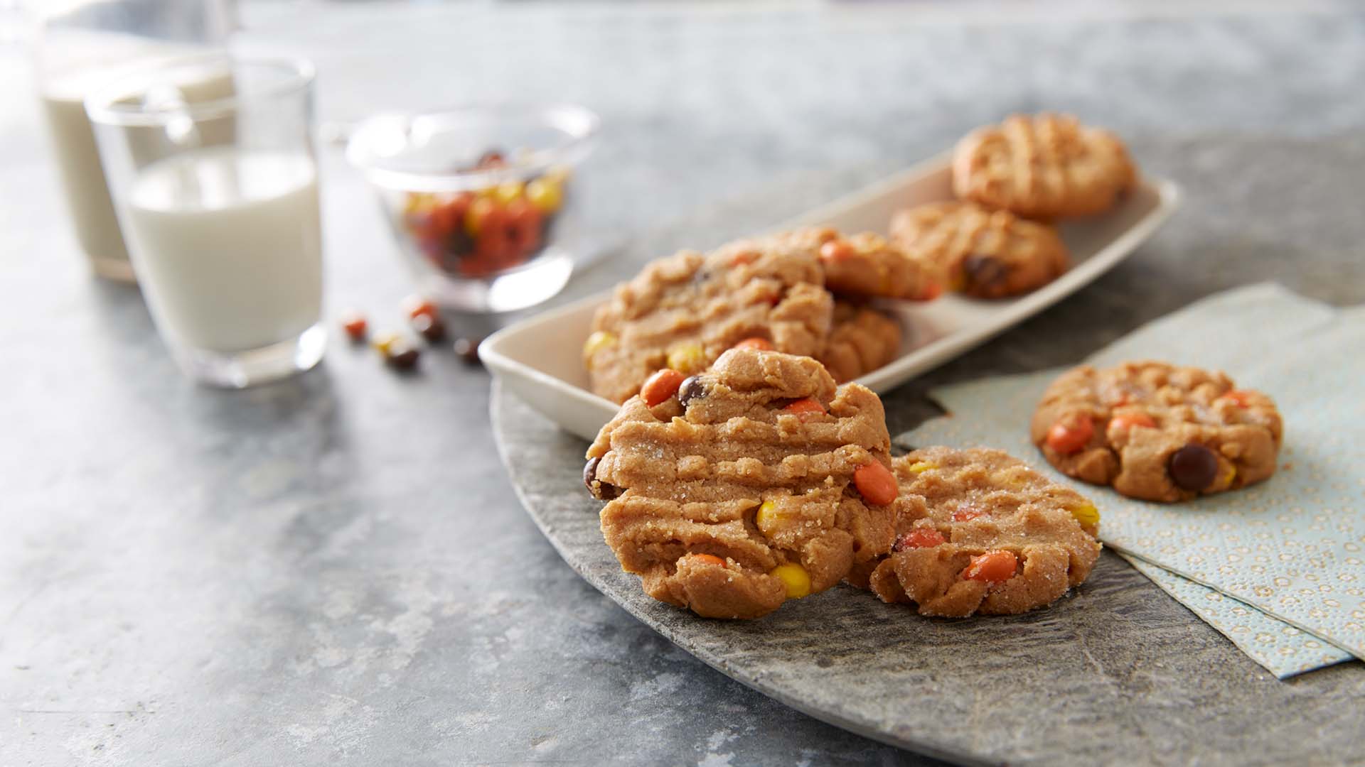 reeses pieces mini gluten free peanut butter cookies
