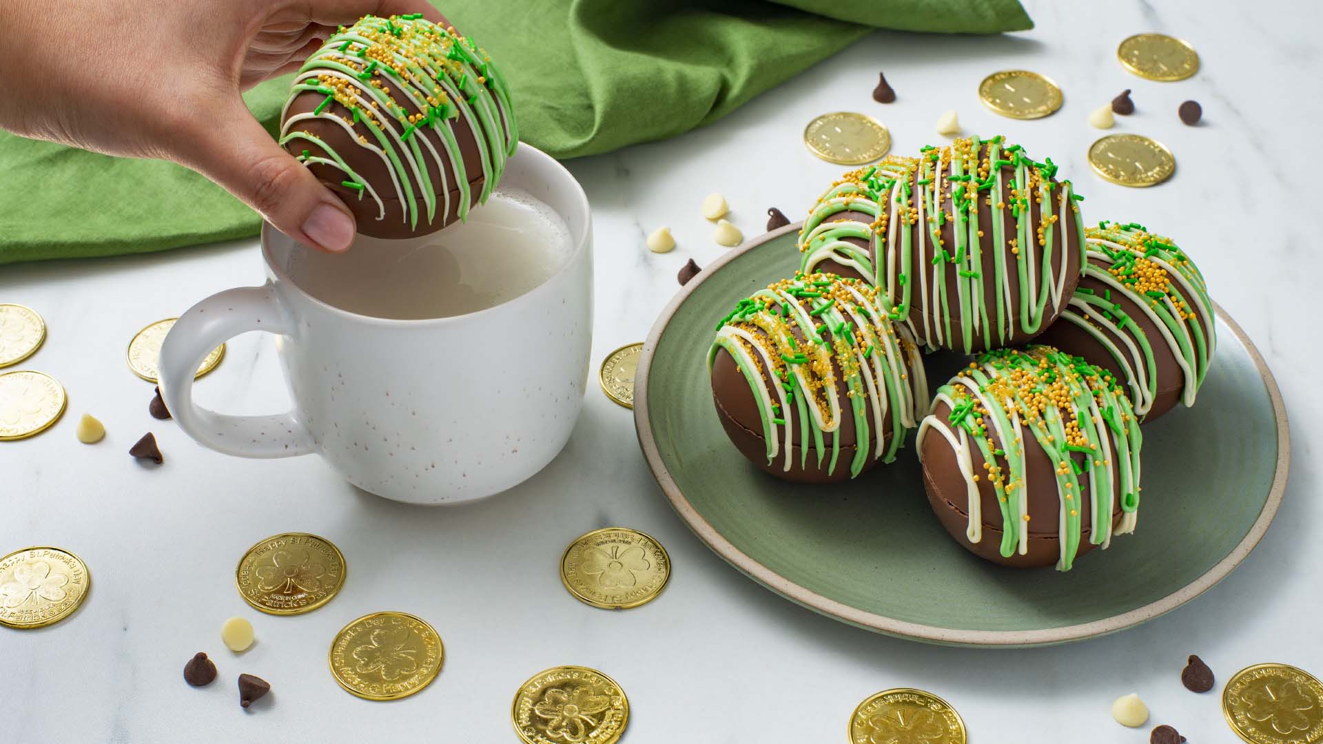 hersheys shamrock hot chocolate bombs