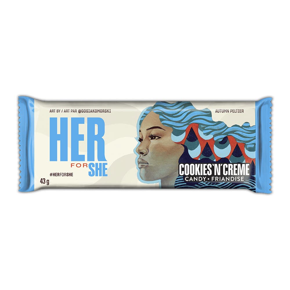 HERSHEY'S COOKIES 'N' CREME Autumn Peltier Candy Bar - Front of Package
