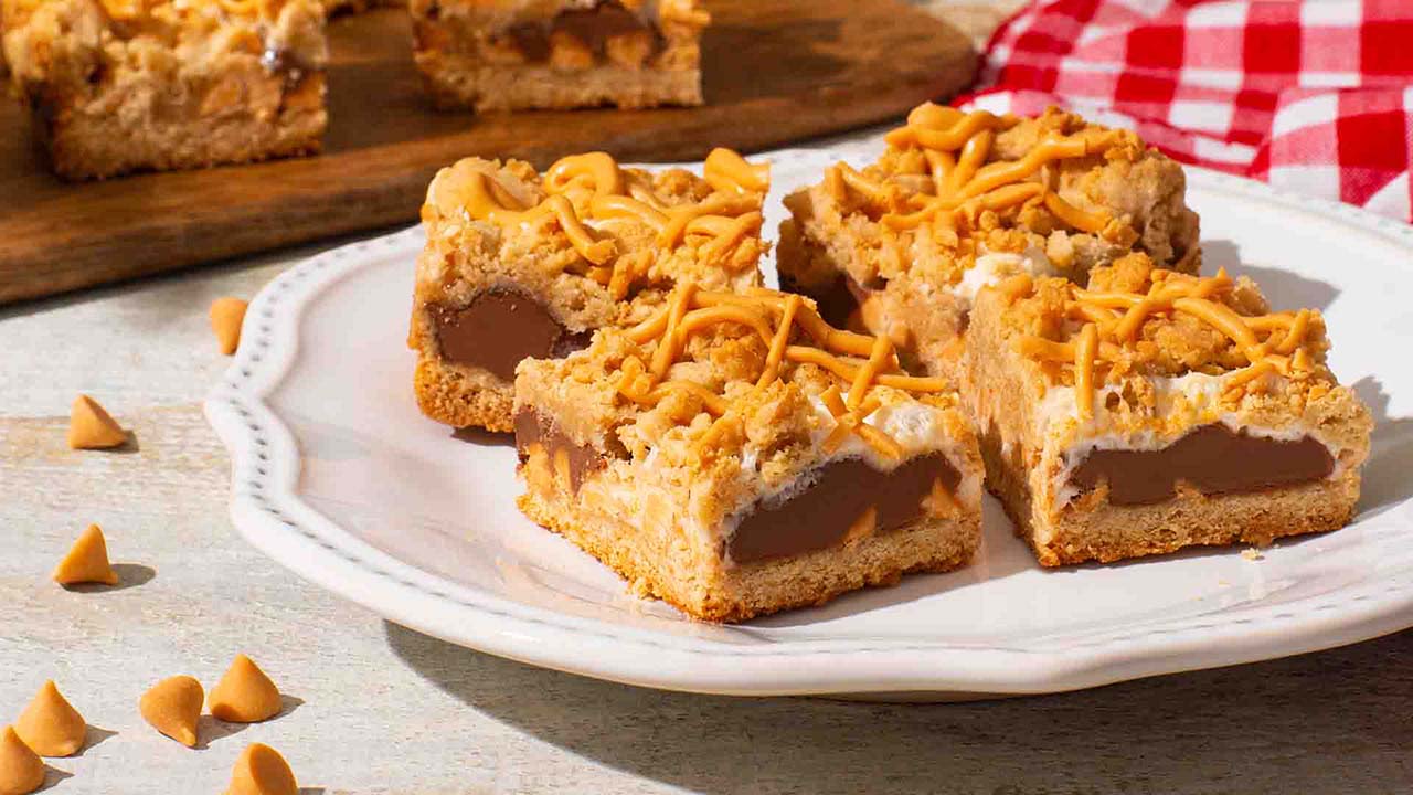 plate of smores sandwich bar cookies