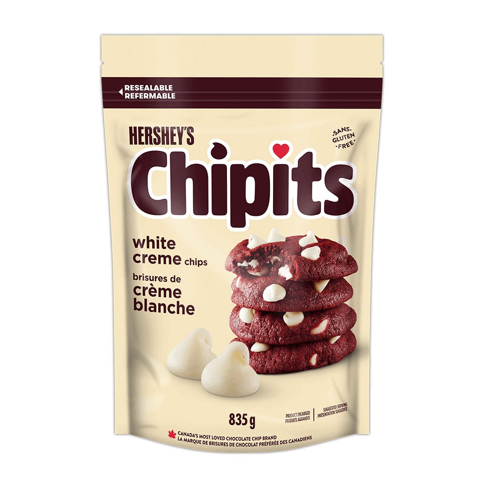 Brisures de crème blanche HERSHEY'S CHIPITS, sac de 835 g - Devant de l’emballage