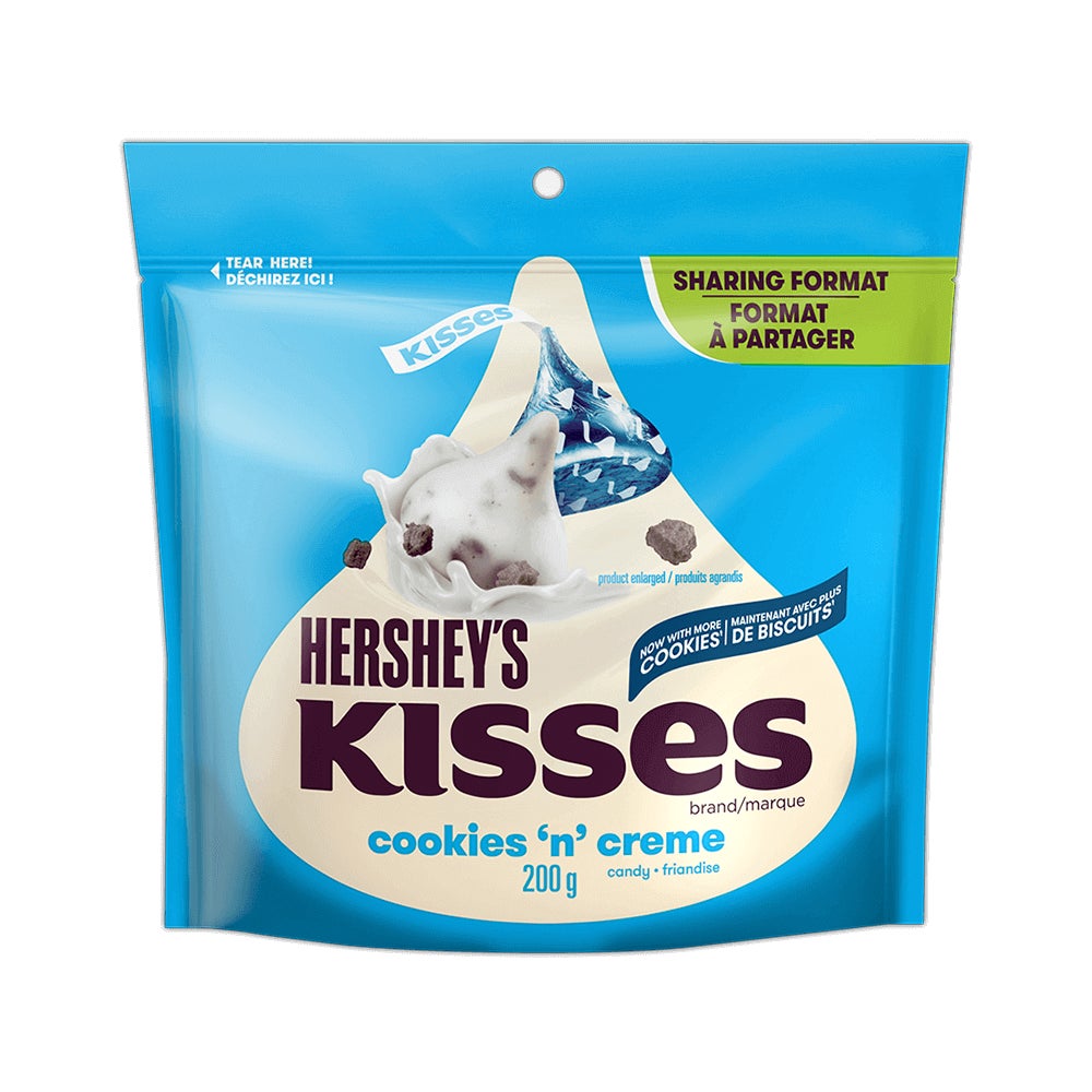 Friandise HERSHEY'S KISSES COOKIES 'N' CREME, 200 g - Devant de l’emballage