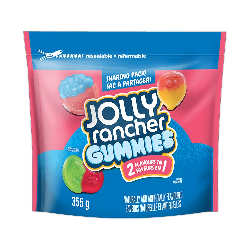 Bonbons gommeux JOLLY RANCHER originaux 2-en-1, sac de 355 g - Devant de l’emballage