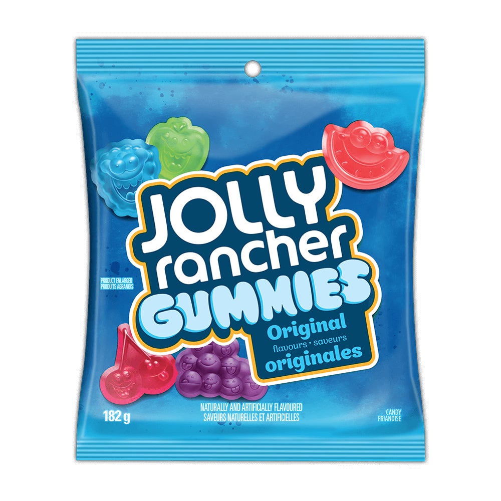 Bonbons gommeux JOLLY RANCHER saveurs originales, sac de 182 g - Devant de l’emballage