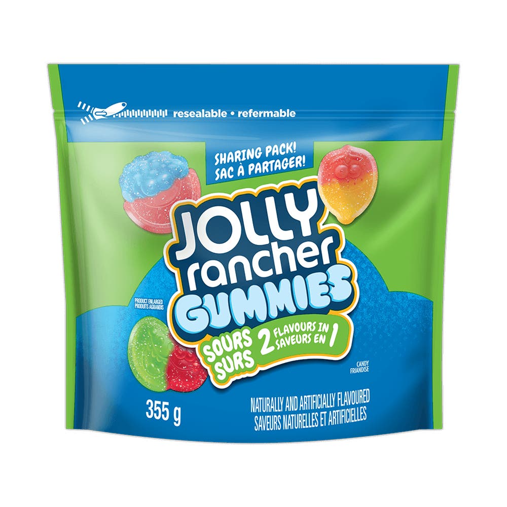 Bonbons gommeux JOLLY RANCHER surs 2-en-1, sac de 355 g - Devant de l’emballage