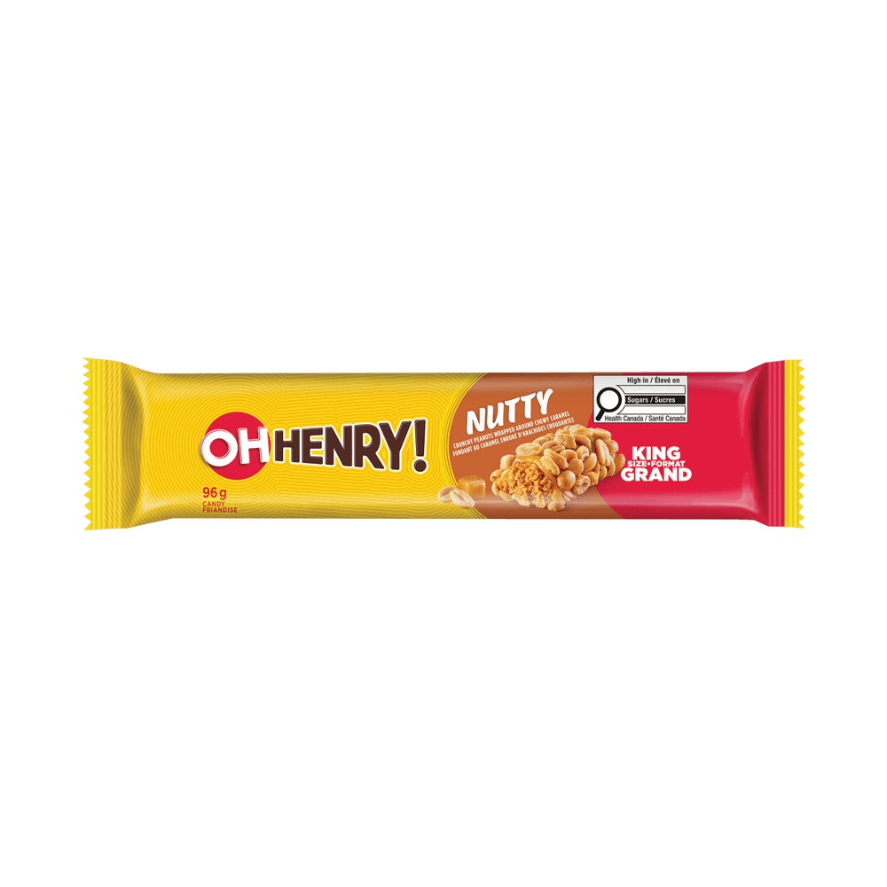 Barre OH HENRY! NUTTY grand format, 96 g - Devant de l’emballage