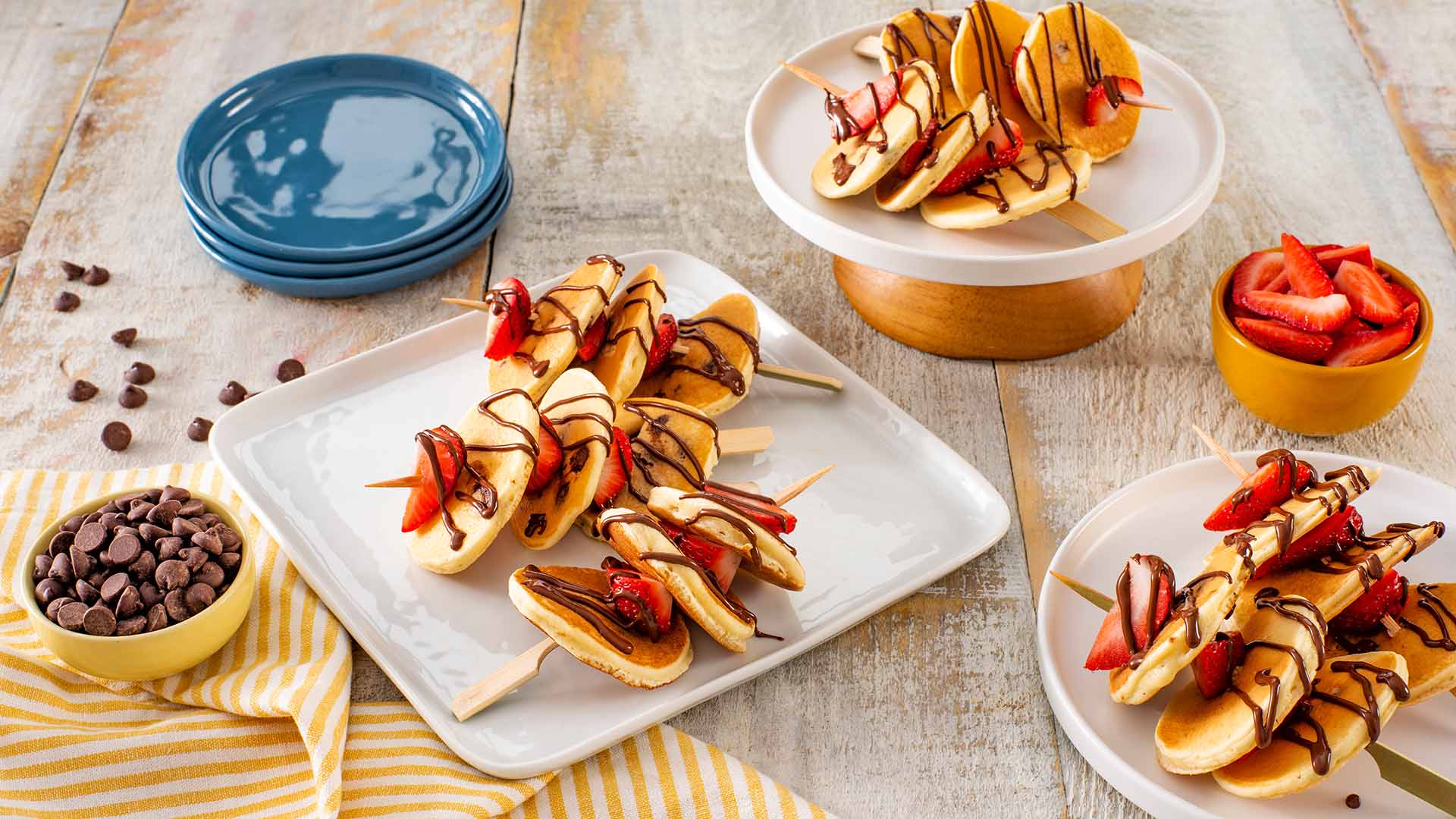 brochettes de crepe aux brisures de chocolat