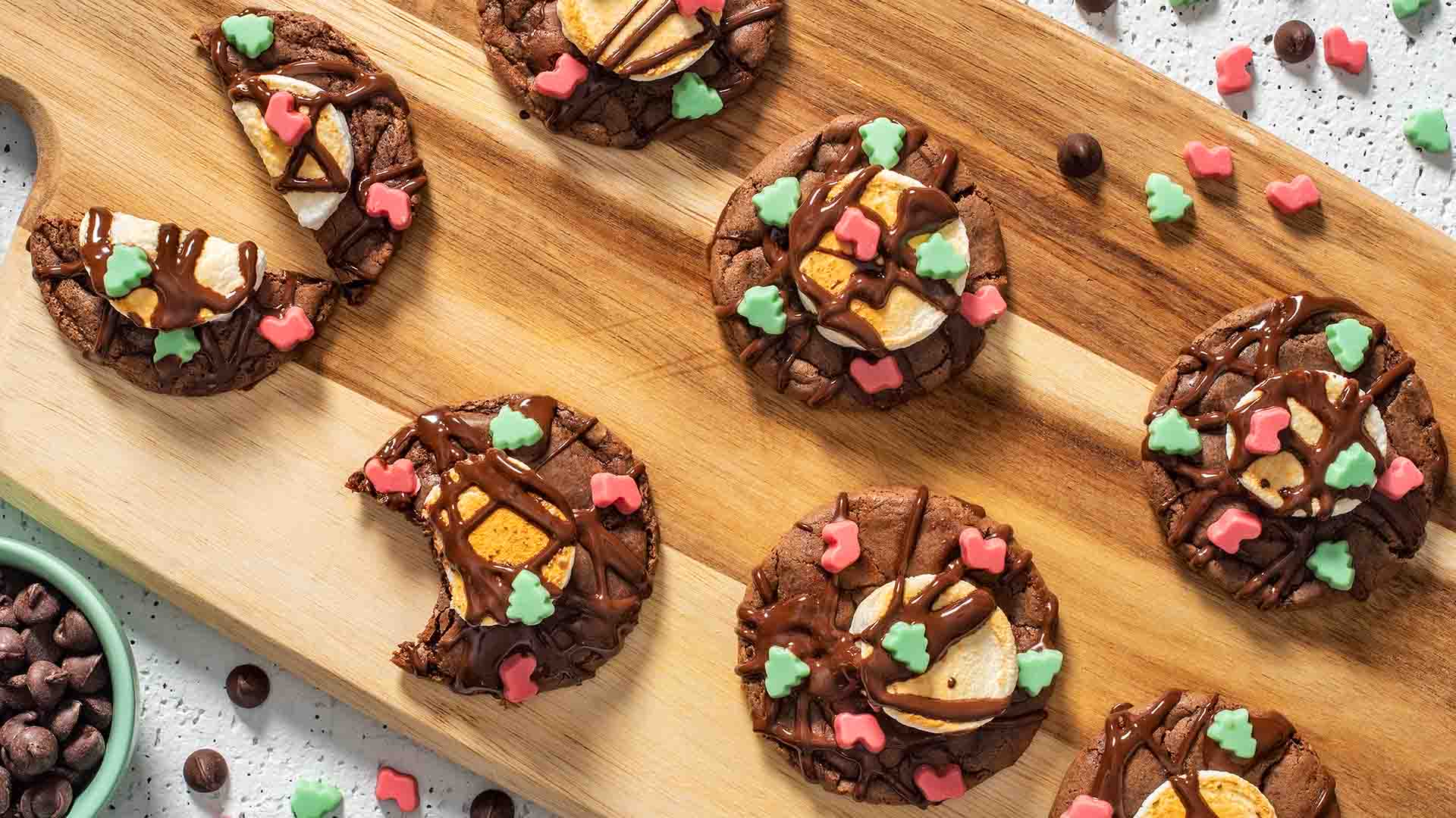 biscuits au chocolat chaud et à la menthe