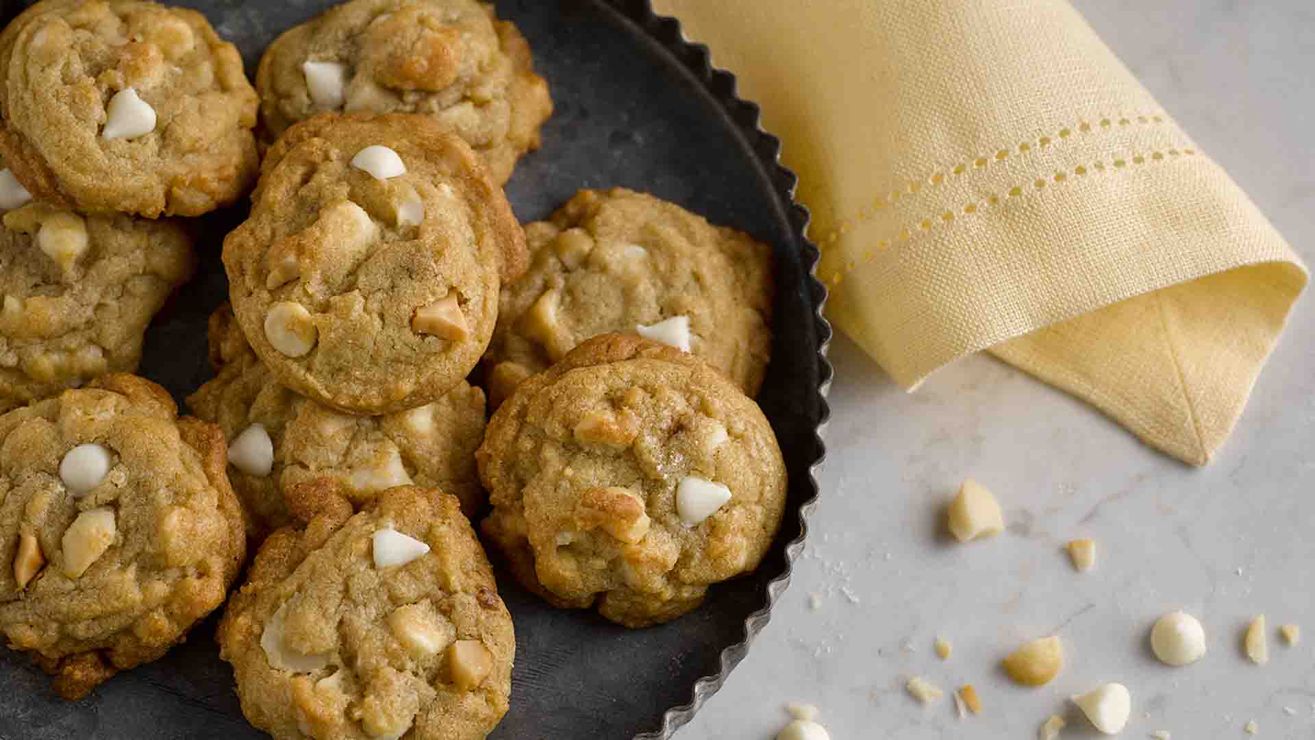 biscuits au chocolat blanc et aux noix macadamia