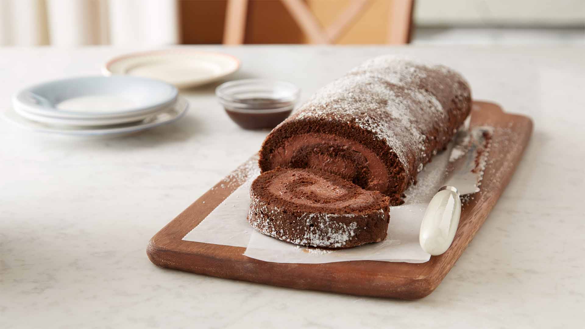 gâteau roulé à la mousse au chocolat